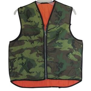 SCOVILL Reversible Camo Orange Hunting Vest Baggy Streetwear Hip Hop